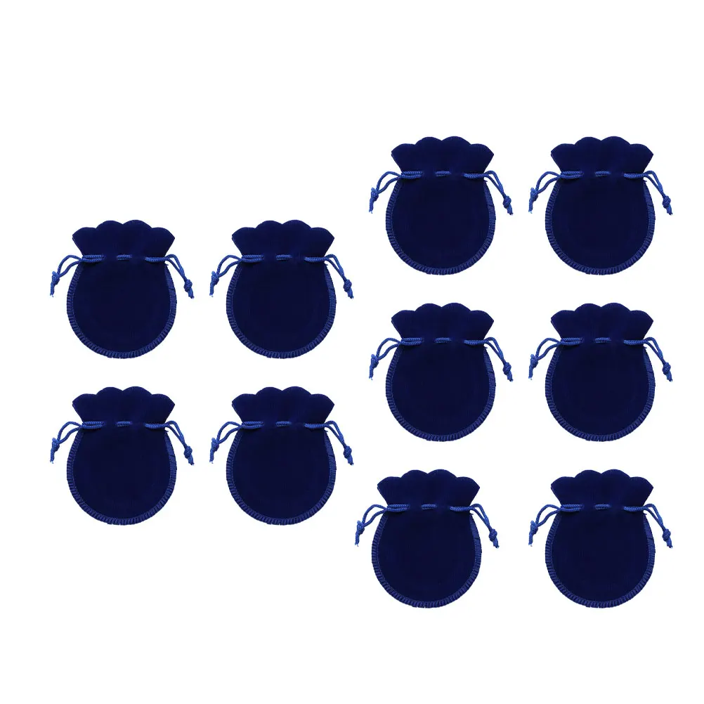 

10 Pcs Pouch Jewelry Bag Drawstring Bags Blue Jewellery Pouches Travel