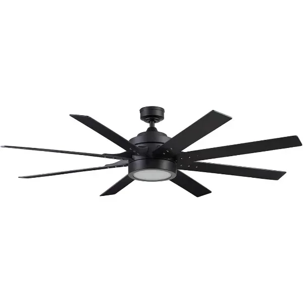 Honeywell Ceiling Fans Xerxes, 62 Inch Contemporary LED Ceiling Fan with Light and Remote Control, 8 Blades with Dual Finish