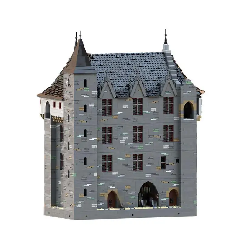 Landmark Castle in Brittany Great Gate Building Blocks DIY Assemble Model House Granule Bricks Toys Children's Collection Gifts