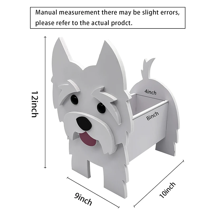 Imagem -06 - Pvc Jardim Vaso de Flor Forma do Cão Plantador Schnauzer Buldogue Poodle Corgi Yorkshire Faça Você Mesmo Decoração Home