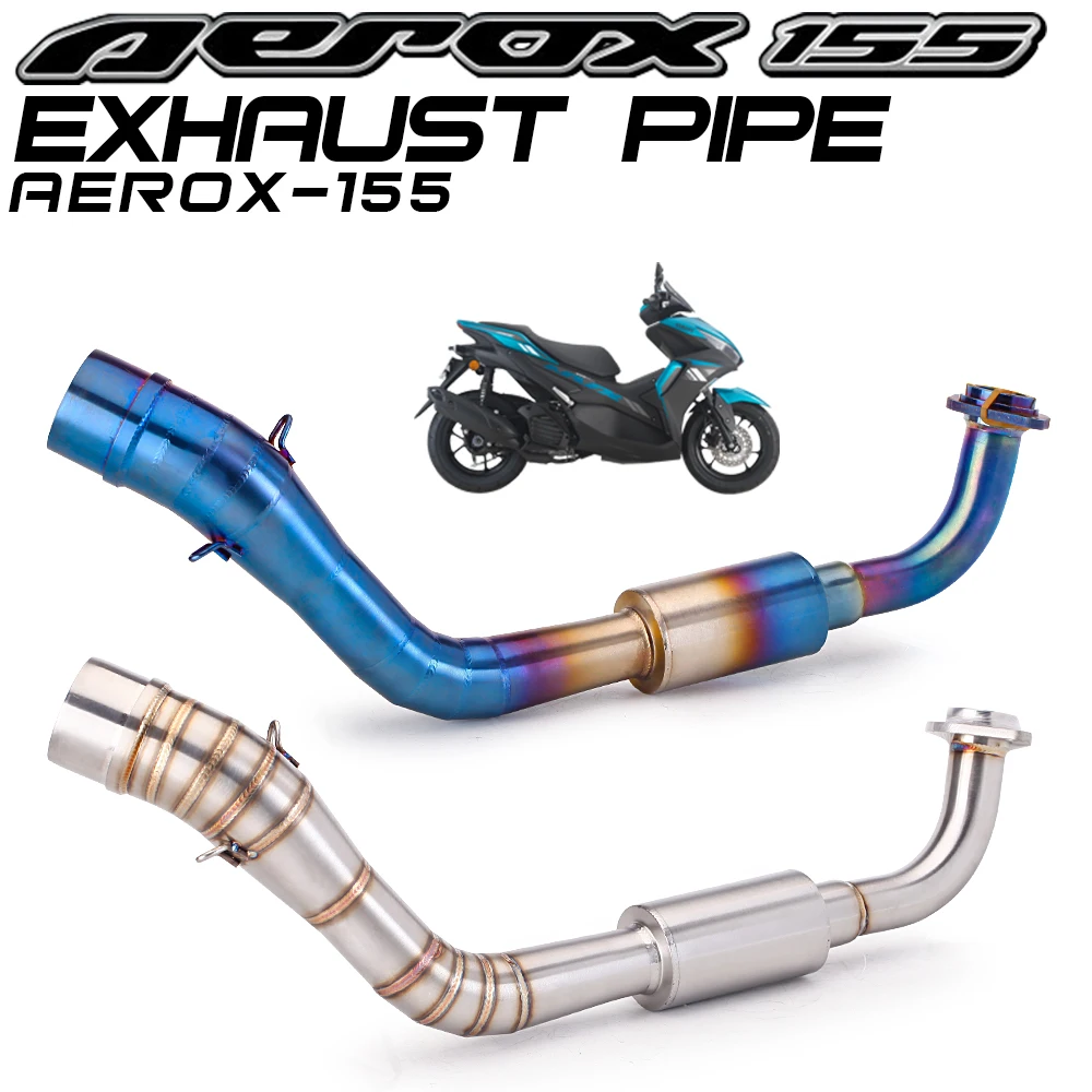 Motorcycle Header Pipe with Catalytic Silencer Resonator Front Pipe Connection For NVX NVX155