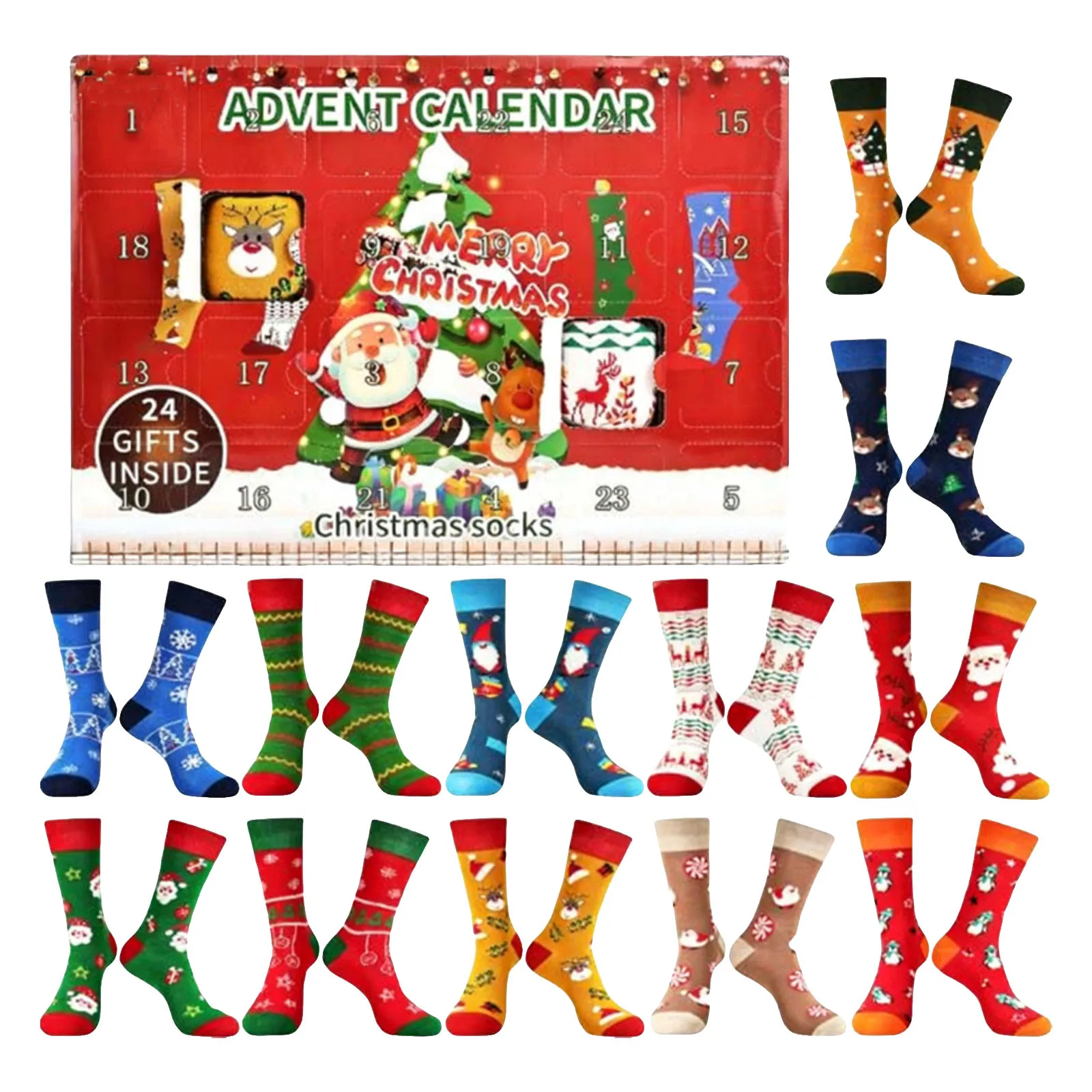 Compte à rebours de noël, calendrier au chocolat, chaussettes de père noël adaptées à diverses rassemblements et fêtes, comme minuterie, sable de salle de classe
