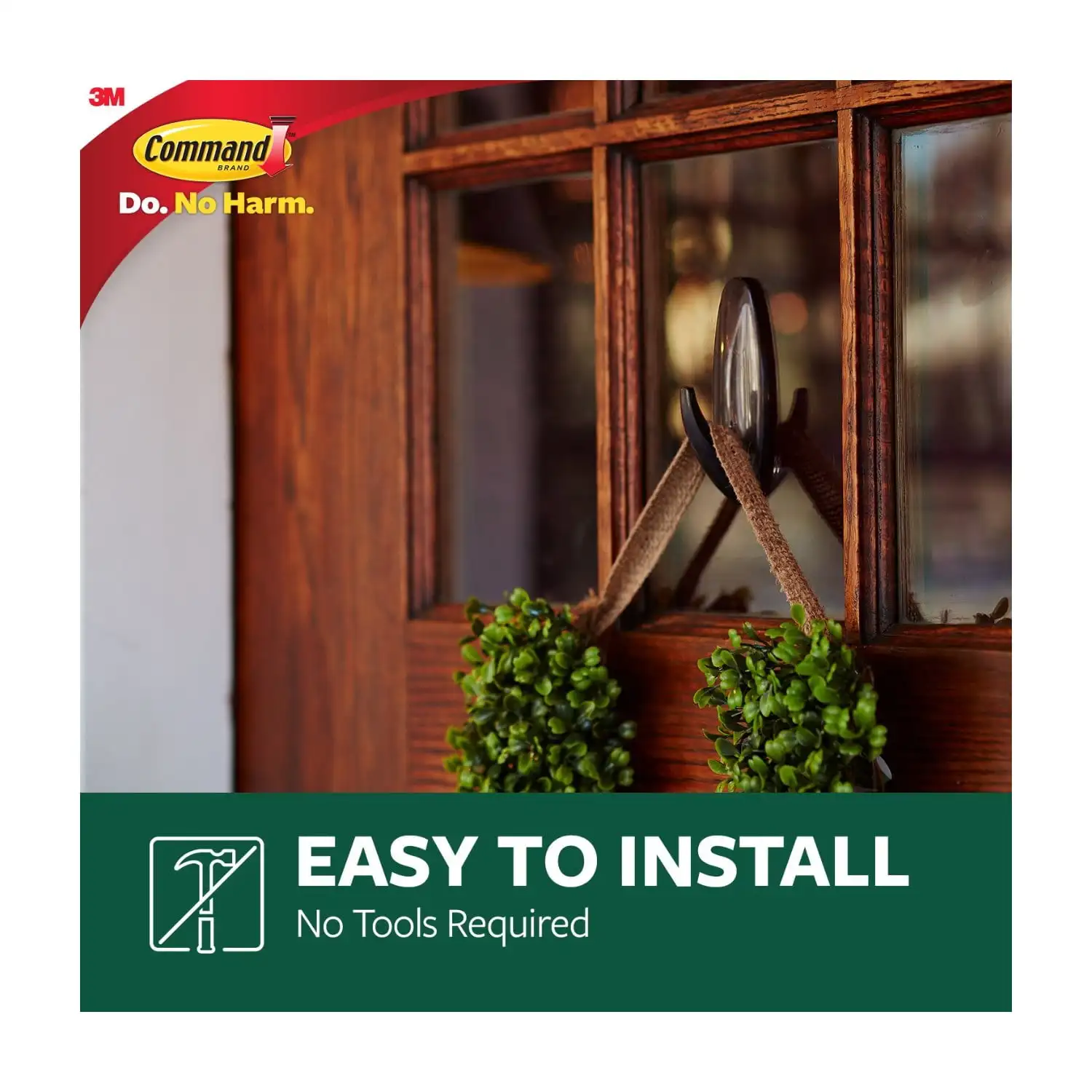 Outdoor metallic bronzen haak, groot, 1 haak, 2 strips/pak