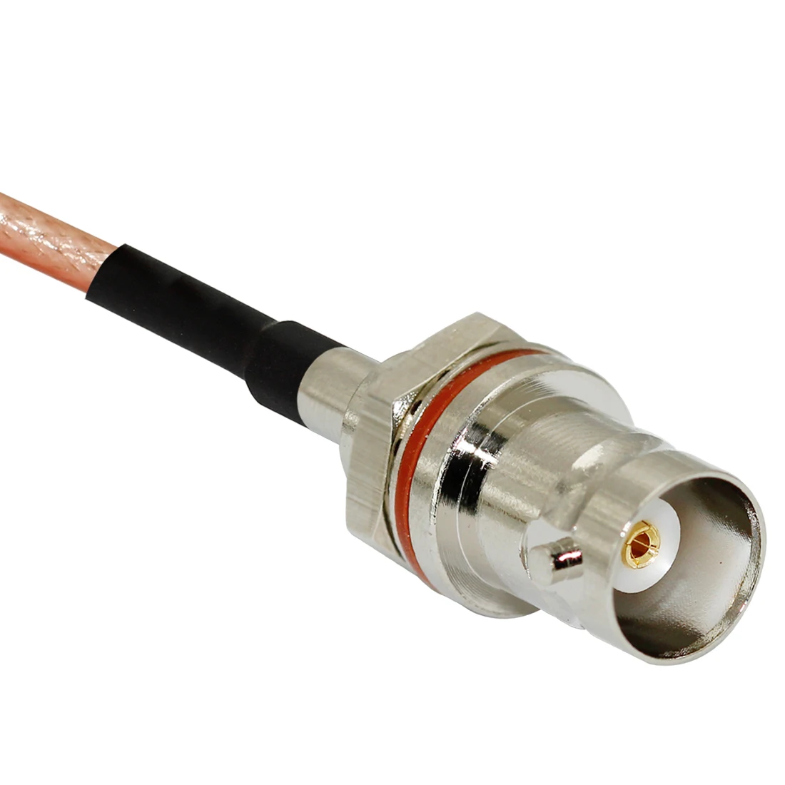 1pc MMCX Male RA Right Angle to BNC Female Small Panel Bulkhead Pigtail Cable RG316 15cm 6