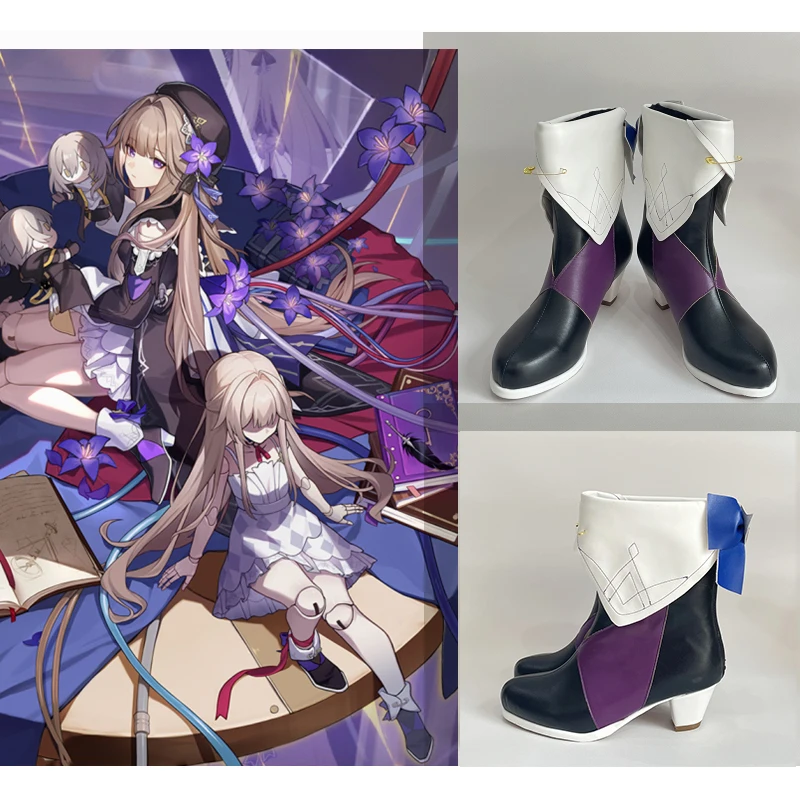 

Anime Honkai:Star Rail Herta Boots Cosplay Shoes Women High Heels Boots Halloween PU Character Shoes