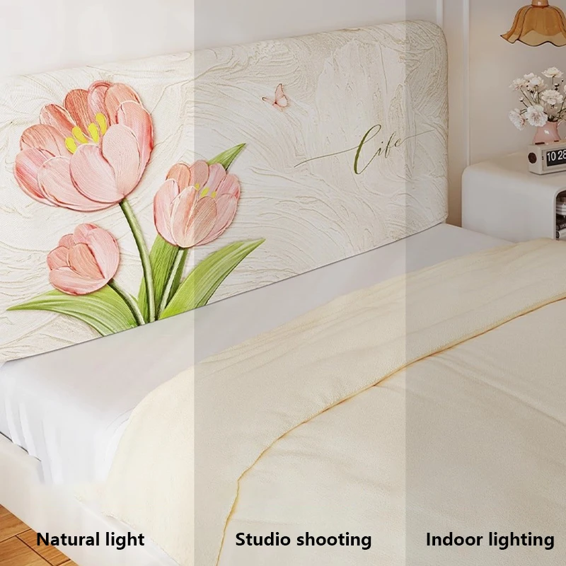Plush Cushion Decoration Bedroom Bed Backrest Headboard Cover Ornamental Cushion Modern Elegant Creative Headboard Slipcover