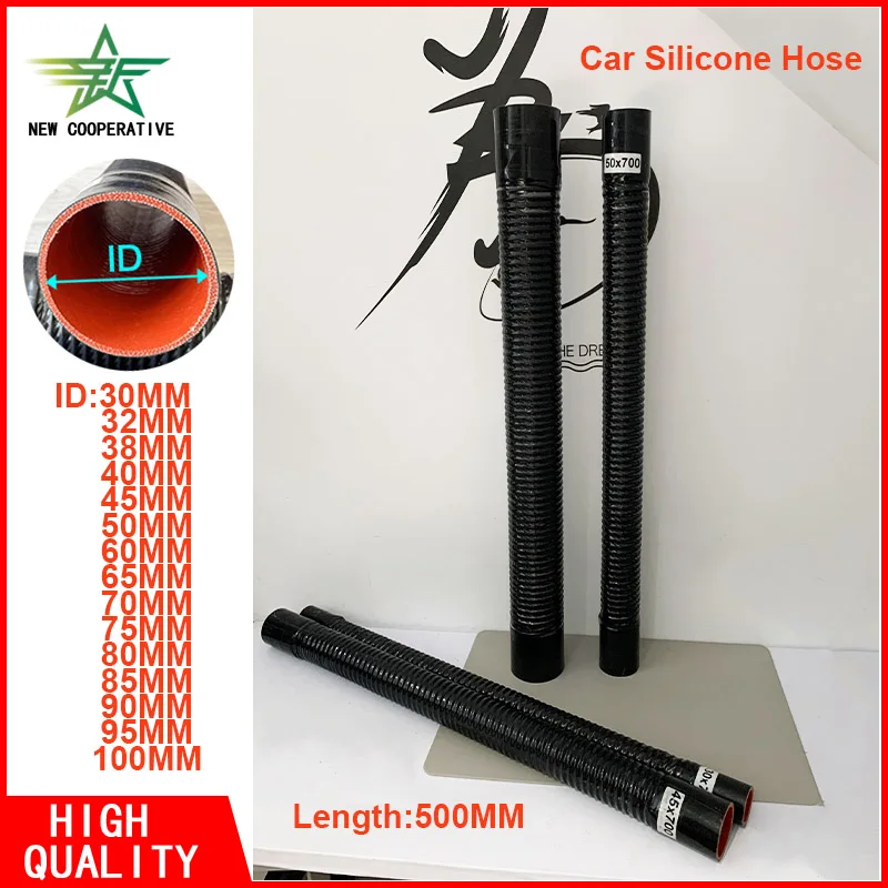 ID30-100mm Length 500mm Car Silicone Hose  Air Intake Pipe Radiator Tube High Pressure Temper  Atureauto Silicone Tube 2 Clamps