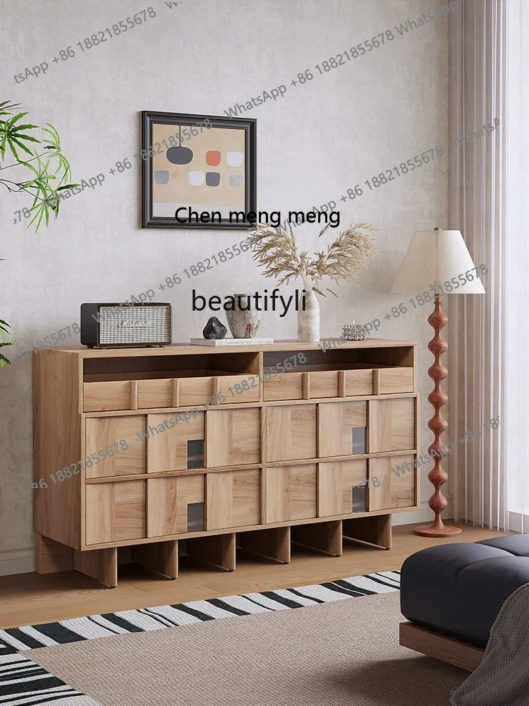 

X Solid wood entrance, locker, chest cabinet, black living room side cabinet, storage cabinet