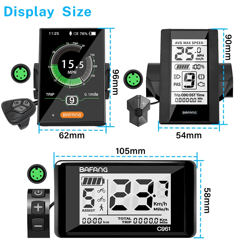 Bafang Electric Bike Display DPC18 C961 C965 Bluetooth for BAFANG BBS Mid Drive Motor Bicycle ebike Computer UART E-bike Parts