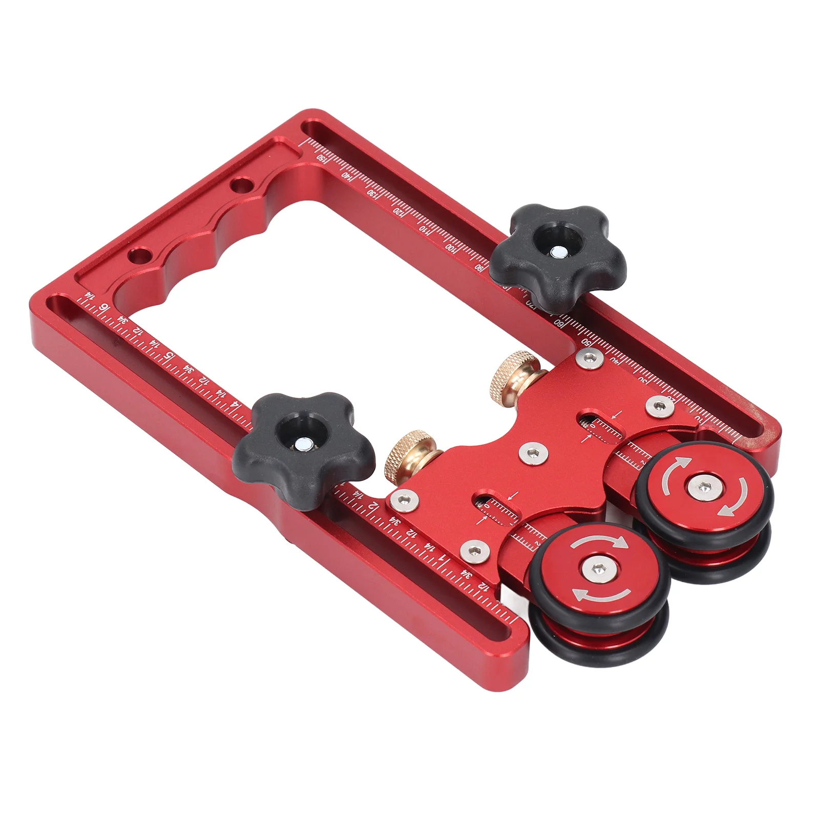 

Table Saw Feeder Roller Aluminum Alloy Table Saw Stock Roller Double Wheel 160mm Rail Rust Prevention Sturdy for Band Saws