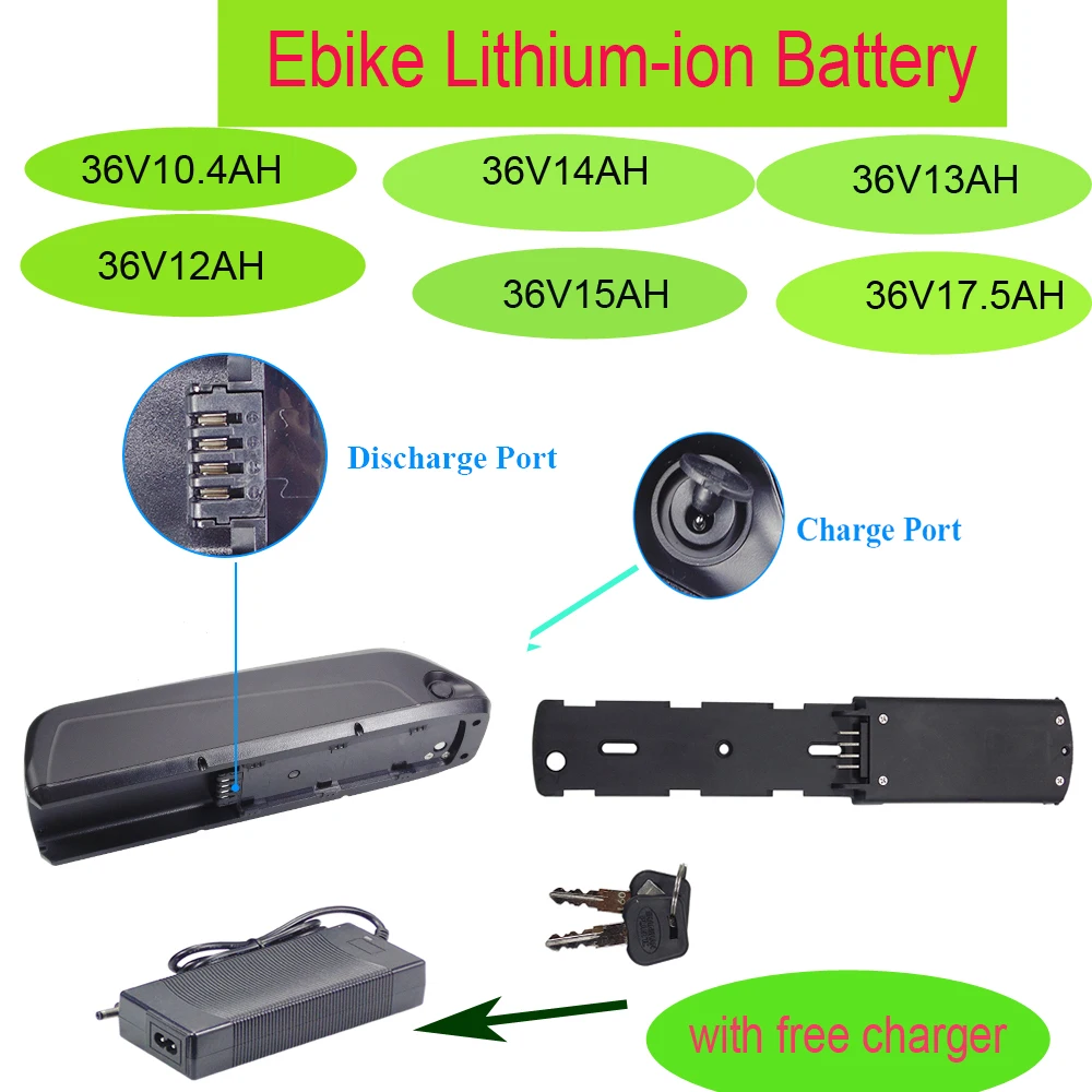 Hailong Ecotric Rocket Peacedove Leopard Cheetah 26 Vortex Leopard Downtube ebike battery 36V 10.4AH  13AH 17.5AH for bike