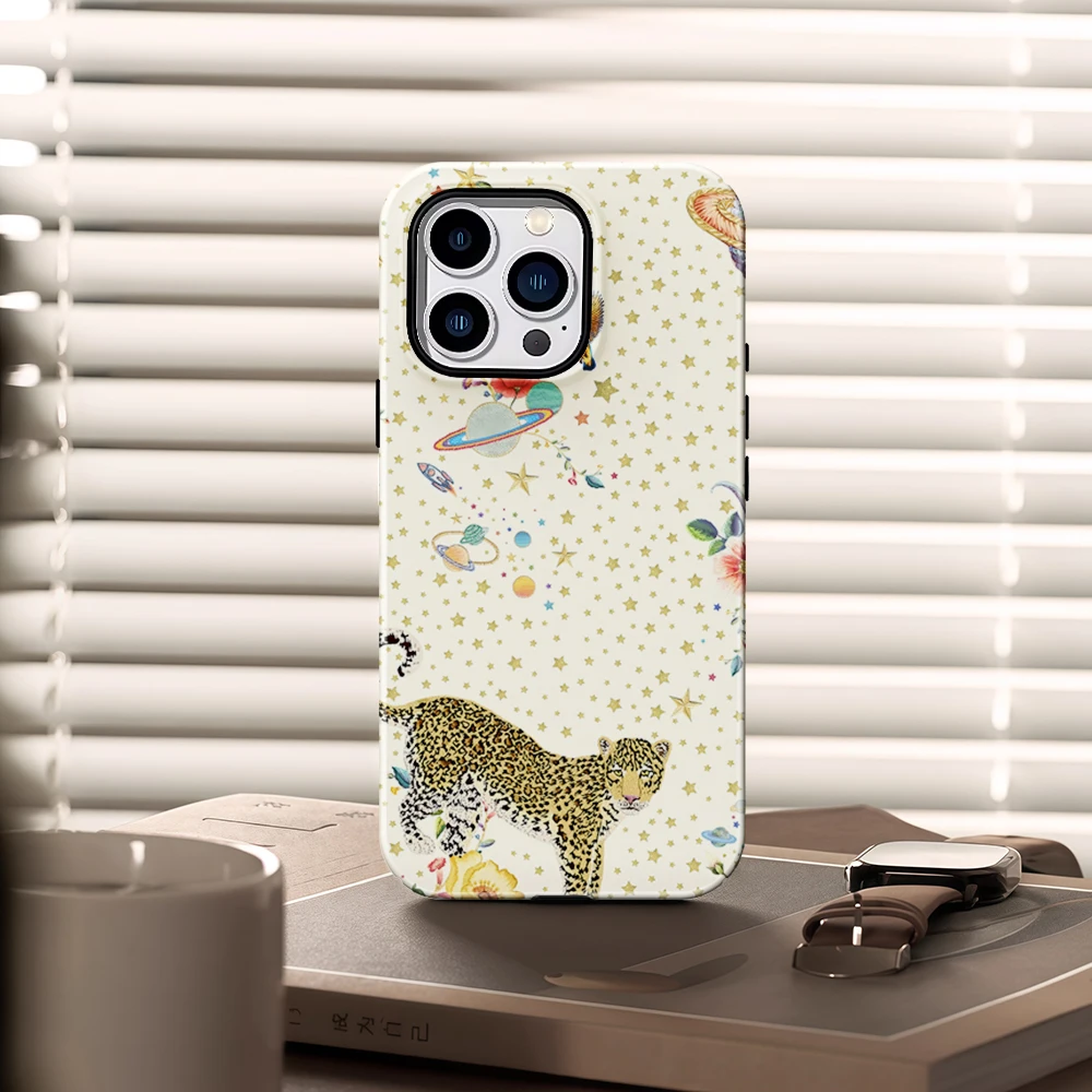 KASEO Matte Bumper for Magsafe Case for IPhone 17 16 15 14 Plus 13 Pro Max Shockproof Hard PC Cosmic Leopard Cover