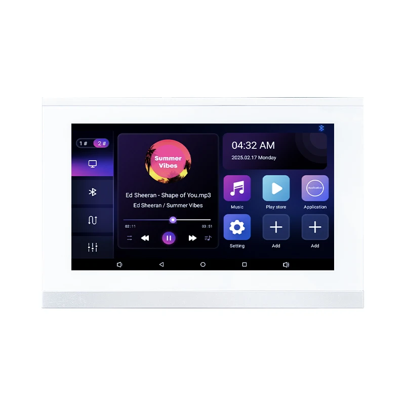 บ้านสมาร์ท Auido ในเครื่องขยายเสียงติดผนัง 8x30W WIFI พื้นหลังเครื่องเล่นเพลงระบบบลูทูธเสียงหน้าจอสัมผัสแผงควบคุม