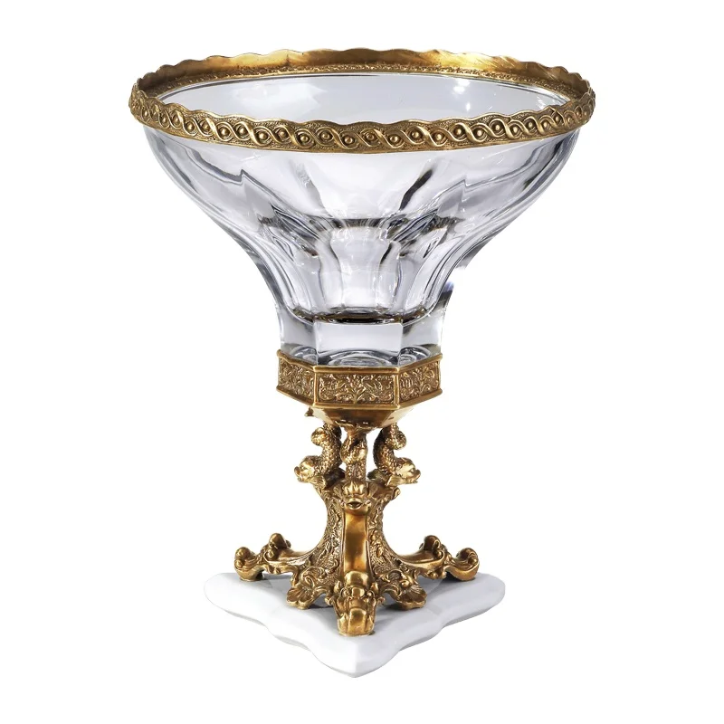 

Antique crystal fruit plate retro retro decoration, art design hotel living room home decoration