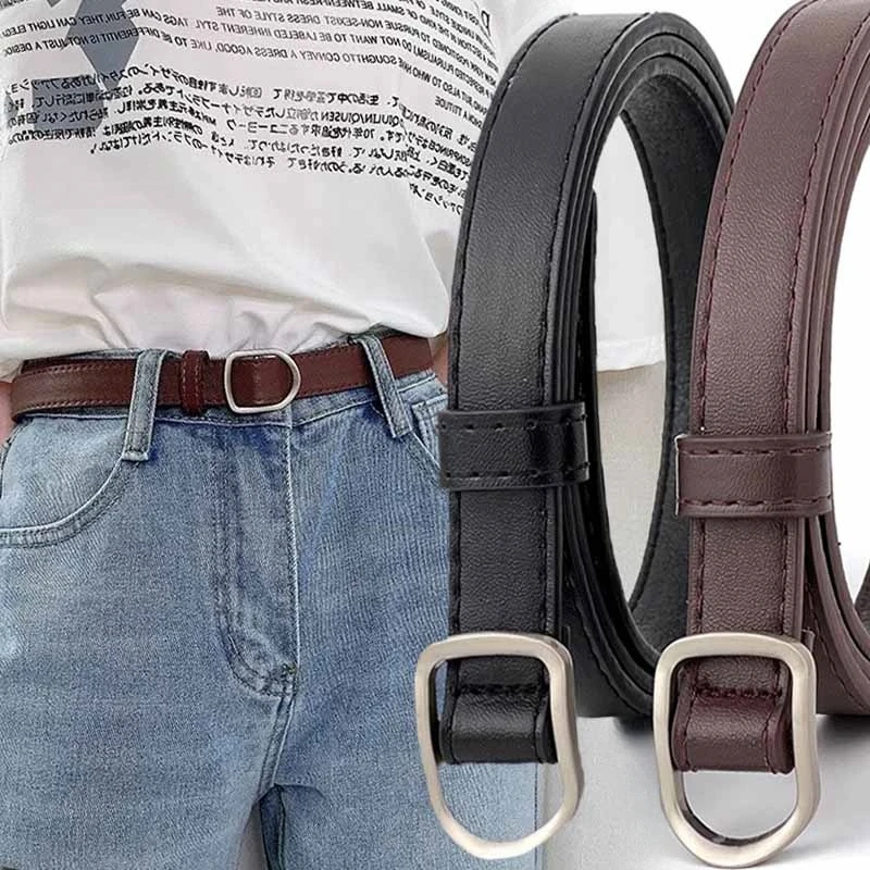 

2024 Leather Women Belts New PU Simple Metal Buckle Belt Girls Dress Jean Pants Waistband Belts for Lady Luxury Designer Brand