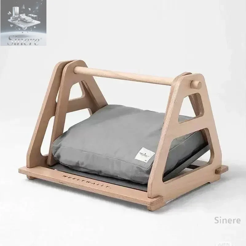 

Pet Swing Solid Wood Cat Nest Household Pet Shaking Bed Removable Pet Cat and Dog Hammock Hanging Wooden Cat Bed