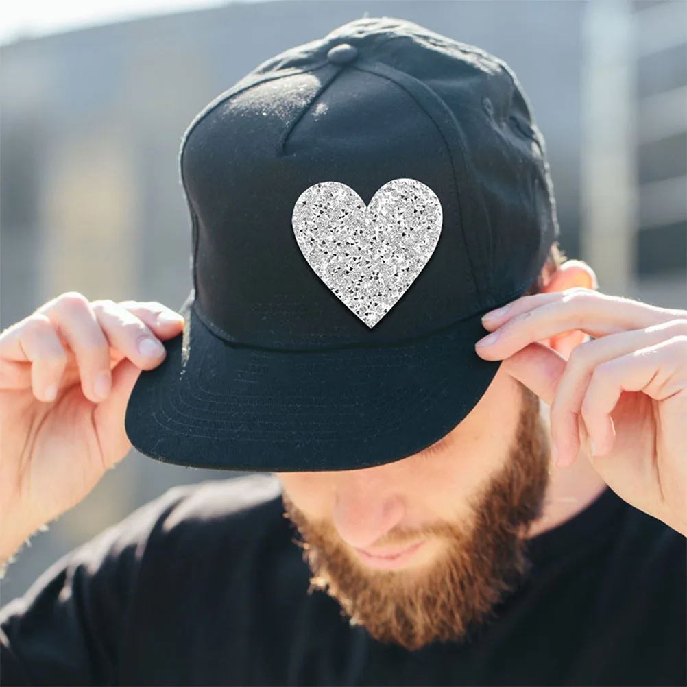 

3pcs Hot Fix Rhinestone Patches Heart Shape Self-Adhesive Decor For Diy Clothing Shoes Hats Bags Jeans Car Decoration Storage