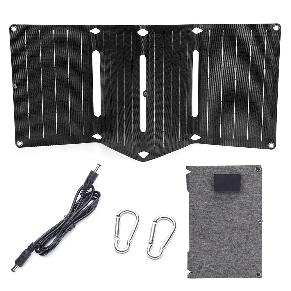 

Складная солнечная панель для кемпинга на открытом воздухе 36 Вт 5 В/18 В с портами постоянного тока USB Type-C Портативное солнечное зарядное устройство ETFE для аварийной электростанции