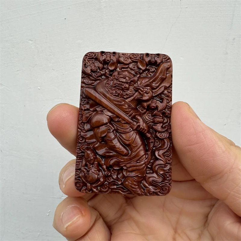 Taoist Celestial Master Zhong Kui Demon Slaying Pendant Pendant, Zhong Kui Plaque, Exquisite Carving, Zhong Kui Jujube Wood Plaq