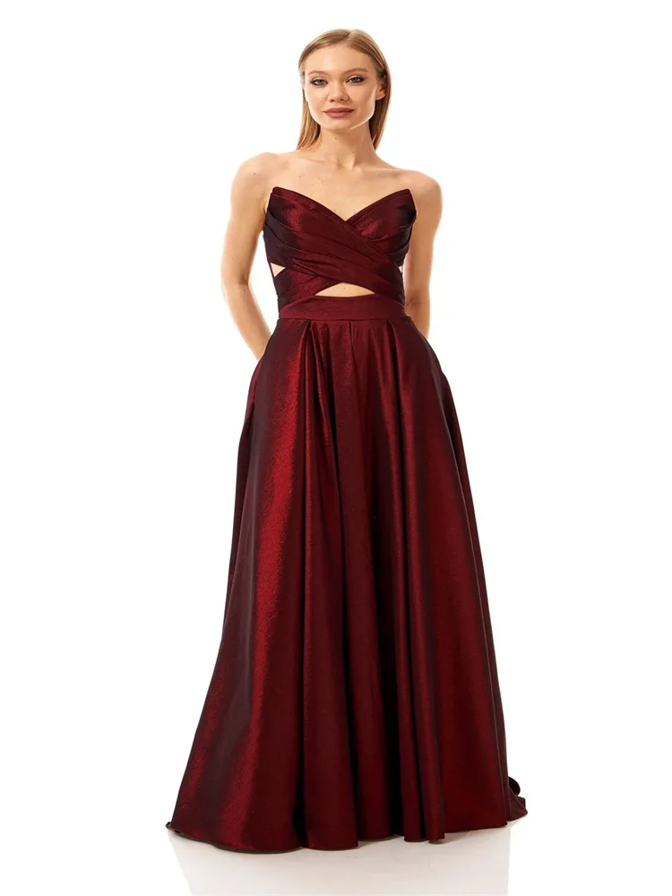 

New Arrival Beguiling V-Neckline A-Line Evening Dresses Elegant Solid Color Open Back Floor Length Prom Gonws For Women Party