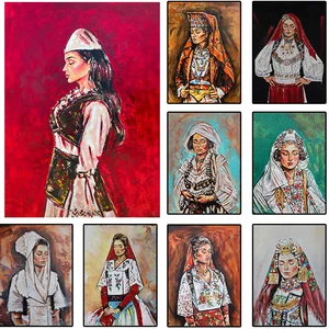 جدار الفن المرأة ألب اللوحة الزيتية في Frameless Cavnas امرأة مجردة الشكل صورة أعلى 8 مبيعات صورة امرأة عارية - No2