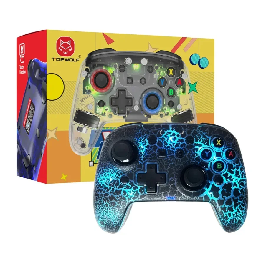 For Nintendo Switch Gamepad Switch Pro Controller Transparent Luminous Handle RGB Glare for Android Mobile Phone Handle