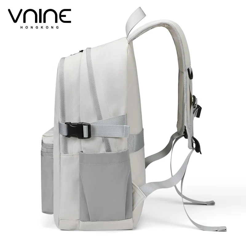 V.NINE-mochilas Unisex impermeables de nailon para ordenador portátil de 15 pulgadas, mochila informal para hombre y mujer, bolsa ligera con múltiples bolsillos