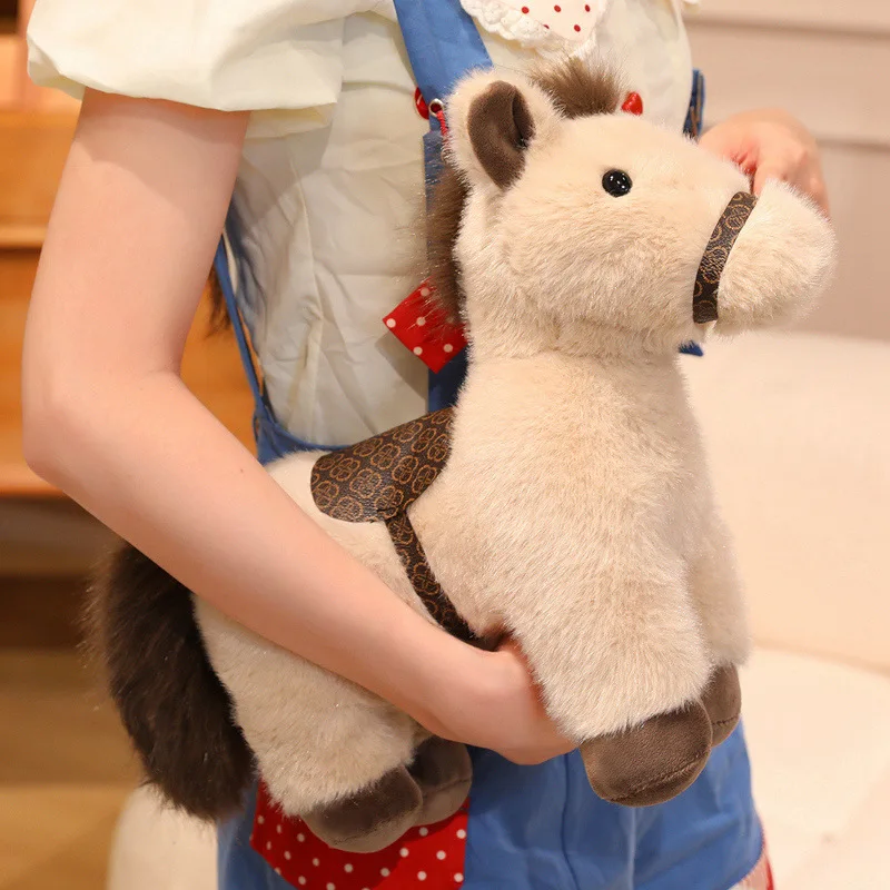 시뮬레이션 말 플러시 인형 장난감 누워있는 말 장식 베개 및 수면 인형 어린이 친구들을 위한 생일 선물