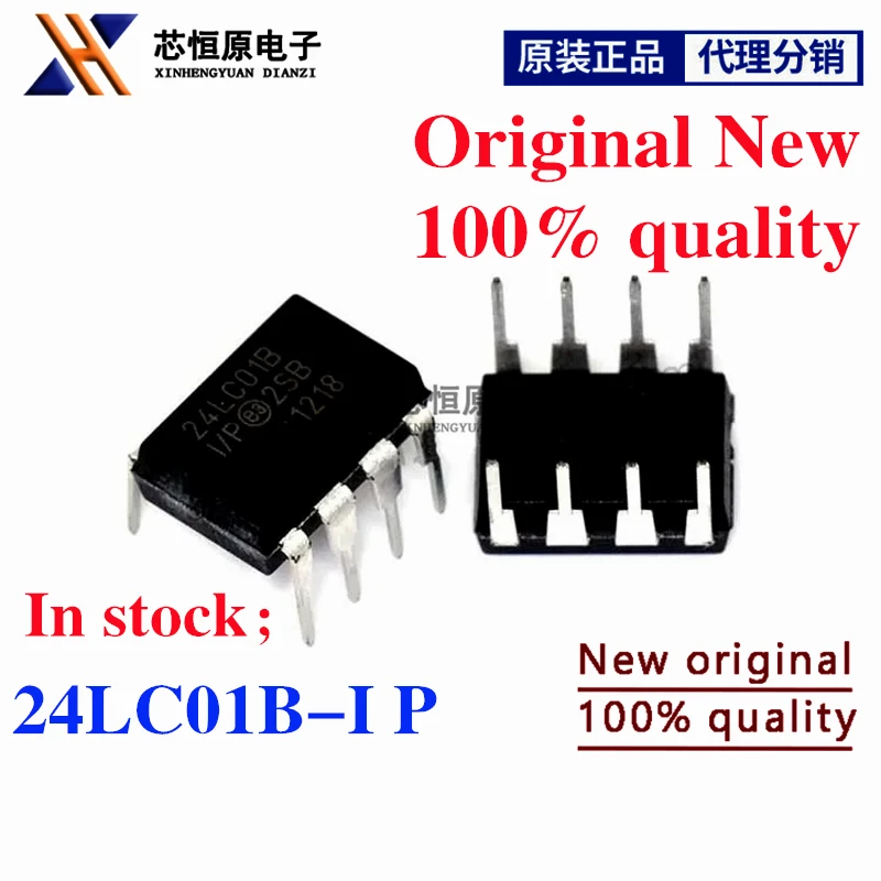 24LC01B-I/P 24LC01B - 1K I2C™ Serial EEPROM - Micochip Technology new original 24LC01B-I 24LC01B 24LC01