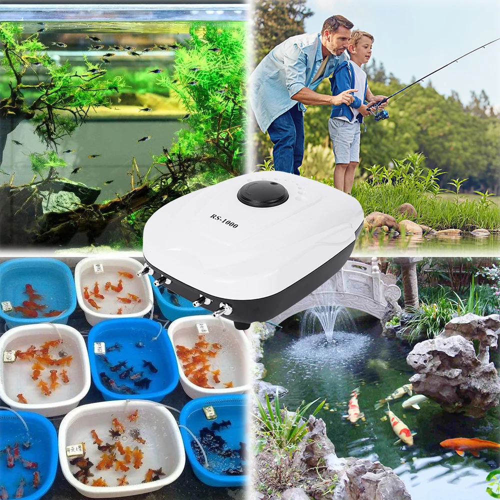 Ultra Silent Aquarium Air Pump Fish Tank Increasing Compressor Single Double High Energy Outlet Oxygen Pump Aquatic Accessories