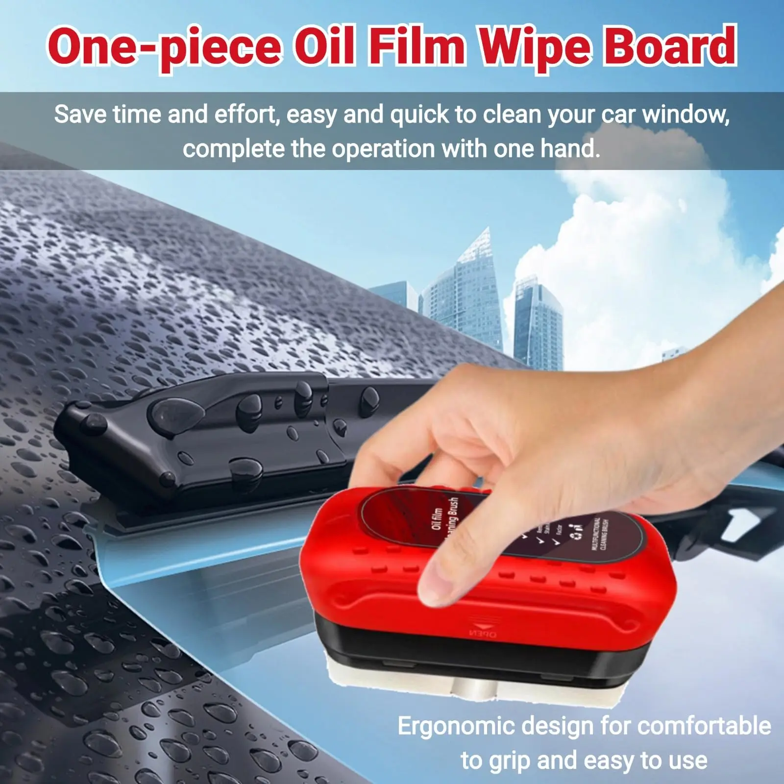 2 Pcs 자동차 오일 필름 청소 브러시, 유리 청소 보드, 2025 앞 유리 용 새로운 유리 코팅, 강력한 앞 유리 R