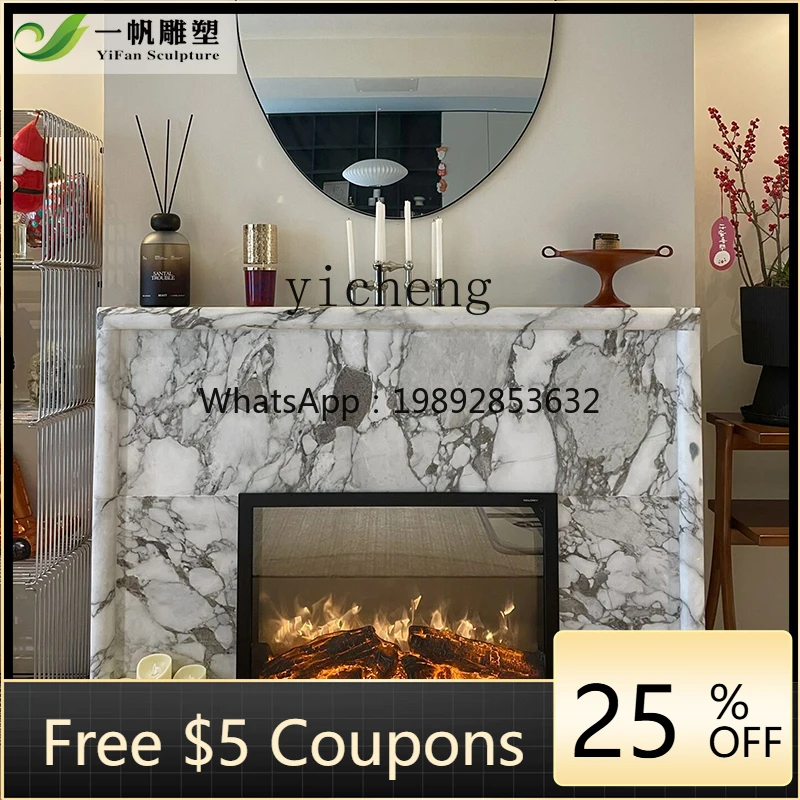 

GZ marble fireplace French American stone carving fireplace large white stone fireplace decorative cabinet