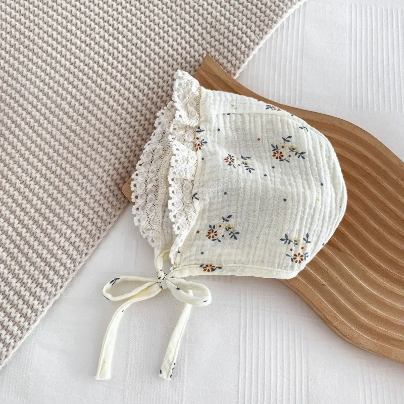 2025 신상 봄 유아 아기 바디슈트+모자 긴팔 면 꽃무늬 프린팅 신생아 여아 점프슈트 아기옷