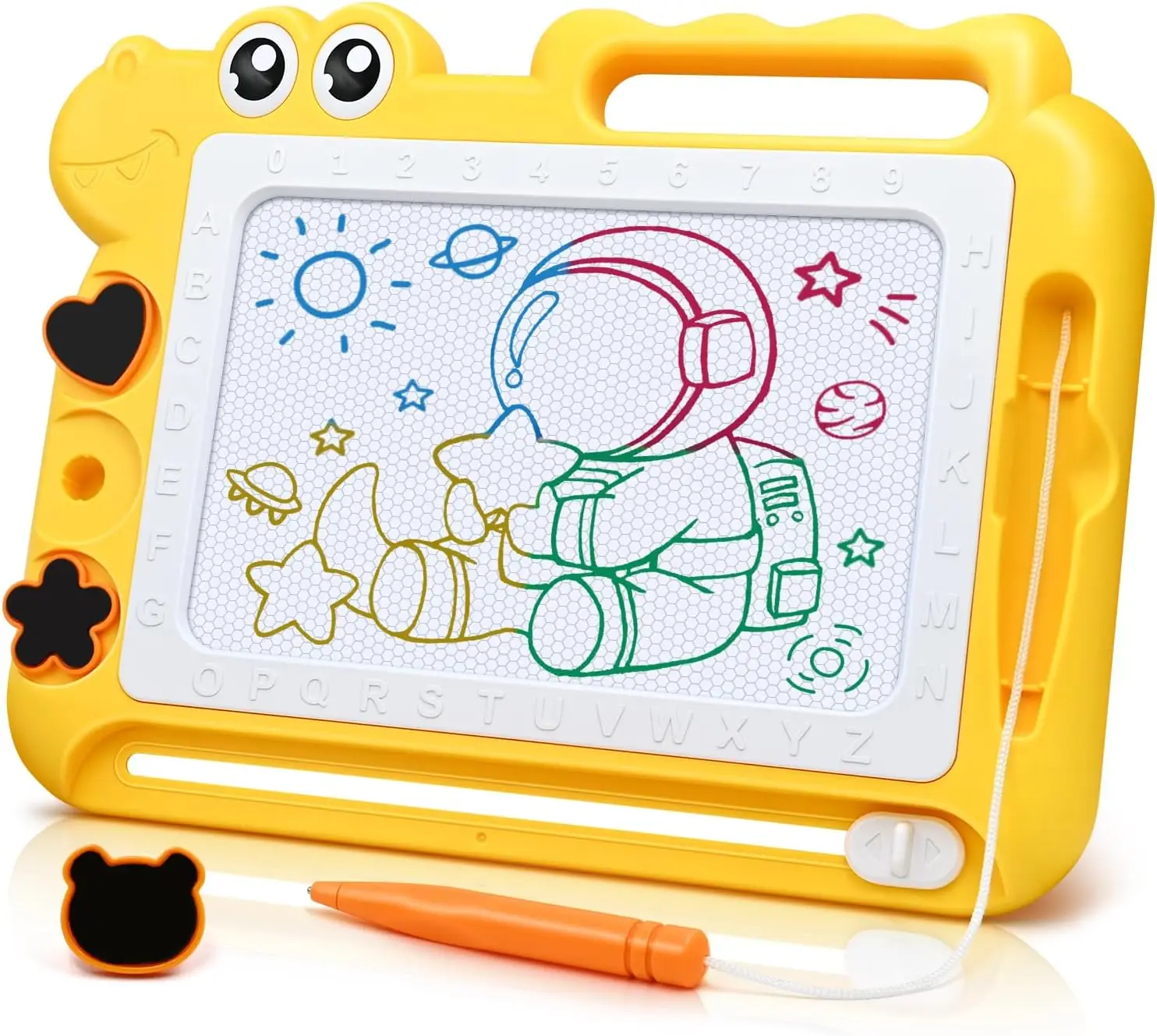 

Magnetic Drawing Board Toddler Toys Gift for Girls Boys, Color Sketch Writing Doodle Pad Travel Games, Educational Learning Kids Toys for Birthday or Valentine (Yellow)