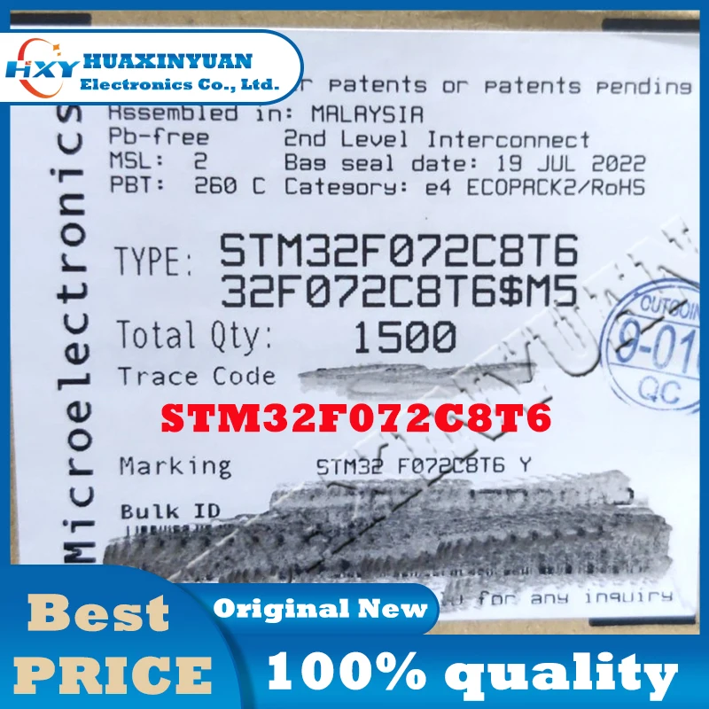 1PCS/LOT STM32F072C8T6 QFP48 STM STM32 STM32F0 STM32F07 STM32F072 STM32F072C8 STM32F072C8T New and Original  Ic Chip In Stock IC