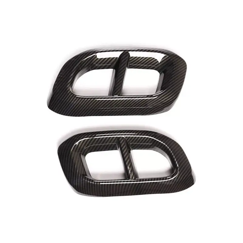 2 pçs carro de fibra carbono textura silenciador tubo escape cauda capa guarnição para mercedes benz gle350 gle450 glc gls w167 x253 x167 2020