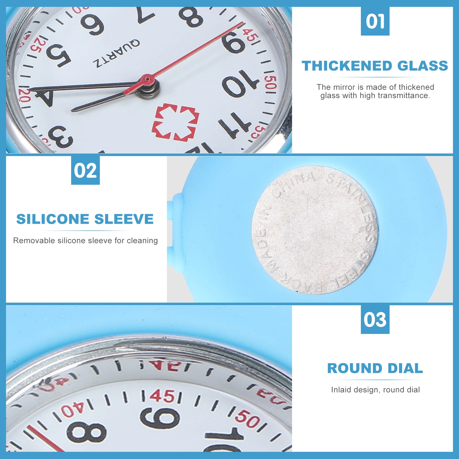 

Silicone Nurse Lightweight Simple Nurse Watch Medical Watches for Doctors Nurses Simple Pocket Watches Hospital Use