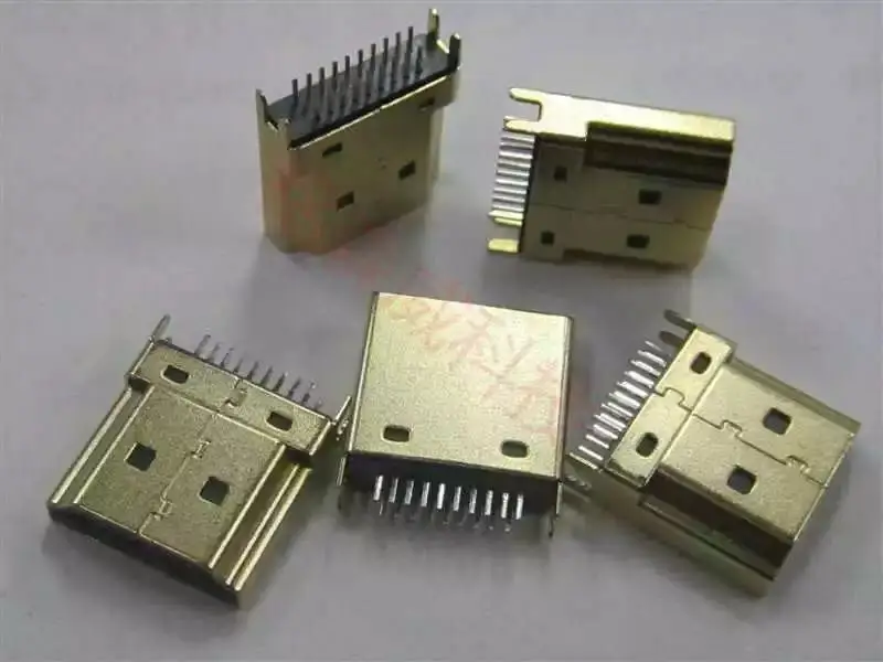 For HDMI A TYPE 19P splint male, splint 1.6 with shrapnel, with convex bag to prevent falling off, iron shell gold-plated