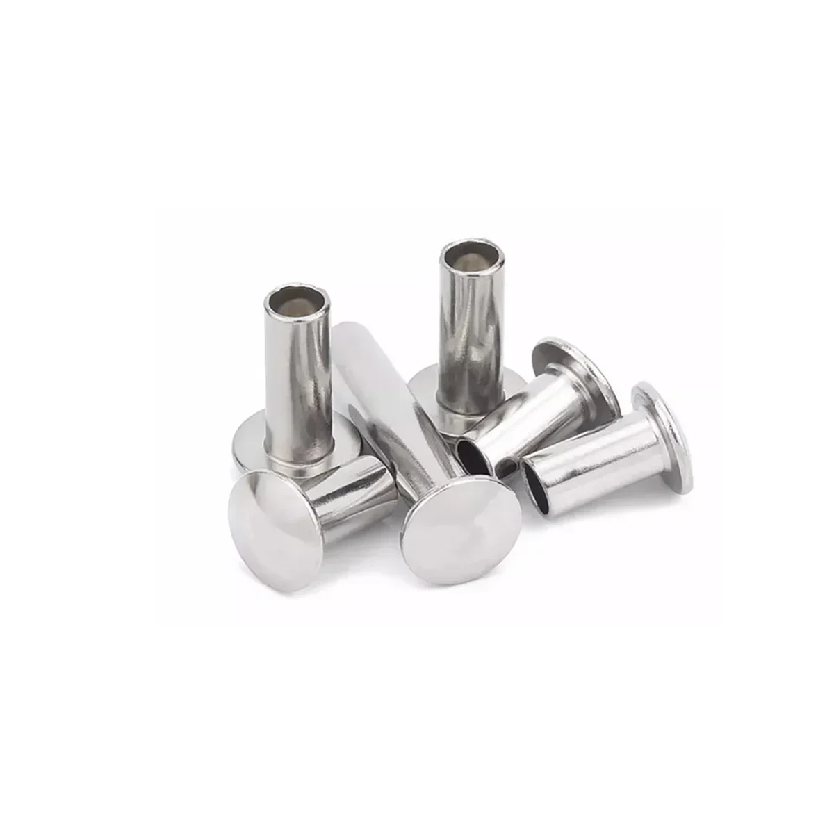 304 Stainless Steel Semi Hollow Rivet / Flat Round Head Hollow Rivet M2M2.5M3M4M5M6