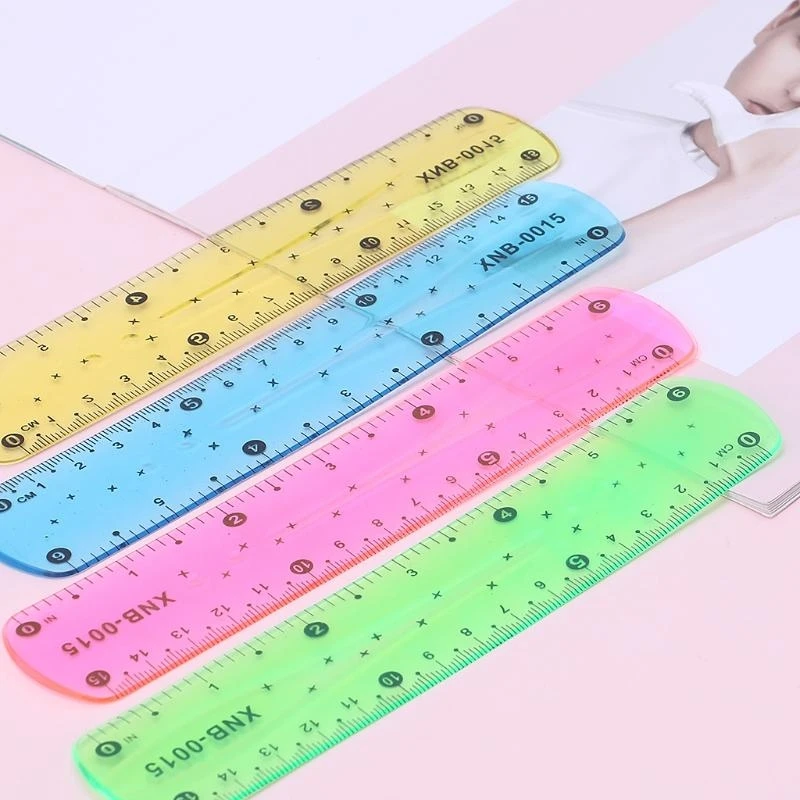 W89C Transparent Soft Lineal 15cm/6 Kunststoff flexibel für Kinderstudenten, die die koreanische Schreibschule misst