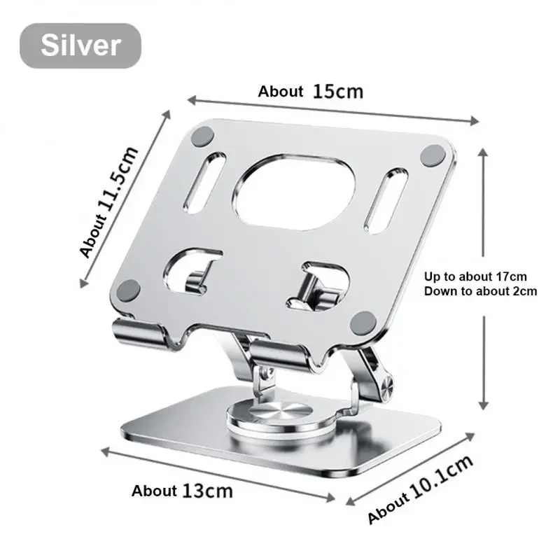 360 ° Rotations-Tablet-Ständer für iPad, verstellbarer faltbarer Tablet-Halter, Aluminium-Telefonständer, kompatibel mit iPad Pro/Air/Mini