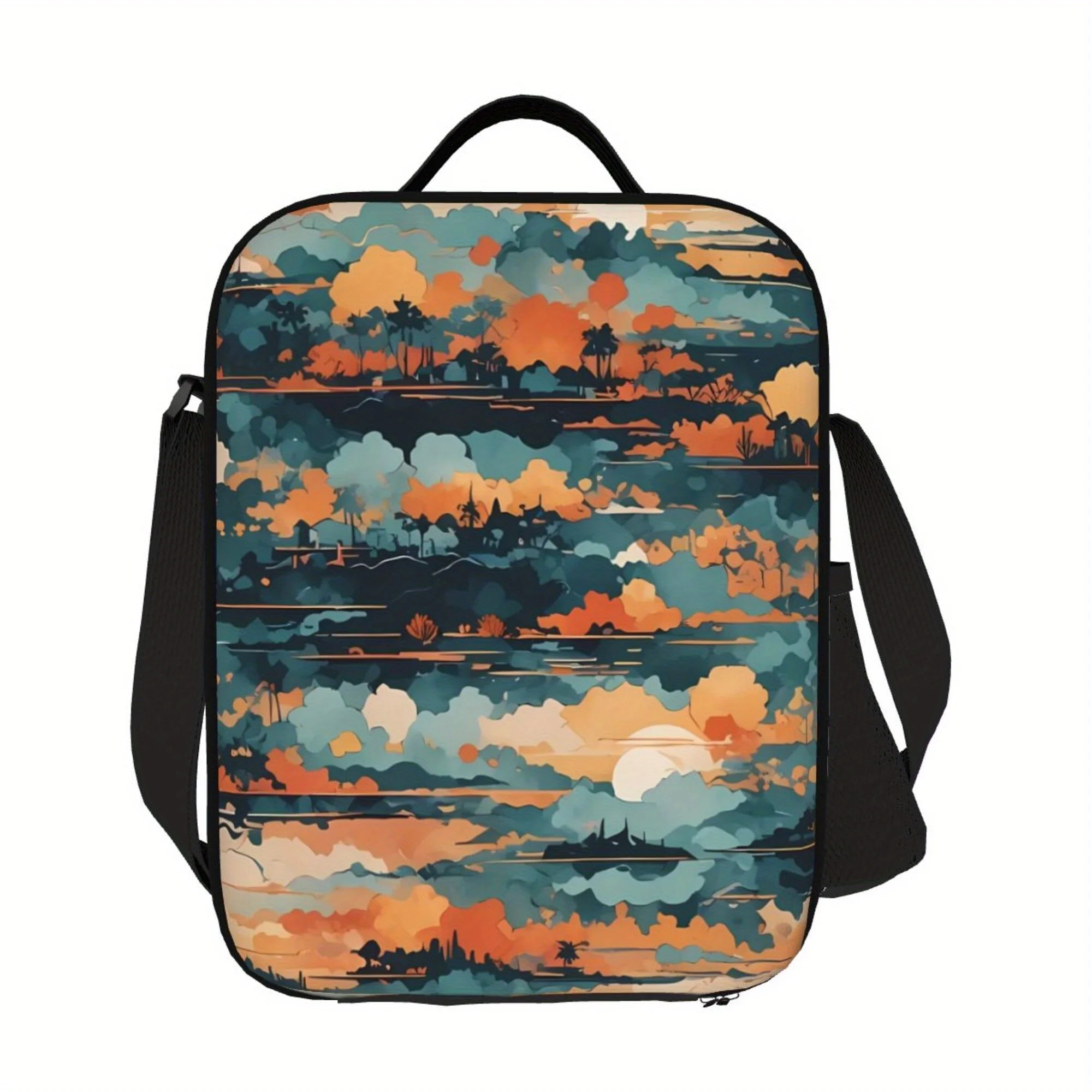 قطعة واحدة من نمط الكتابة على الجدران الملون، حقيبة تبريد محمولة قابلة لإعادة الاستخدام، حقيبة غداء عازلة، ضرورية للتخييم والنزهات على الشاطئ، #5