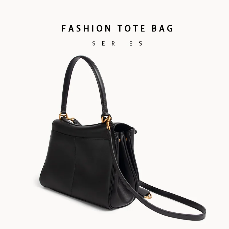 Genuine Leather New Rodeobag Leather Kellys Bag Women's Handbag Large Capacity Advanced Lock Fashion High Sense Underarm Bags