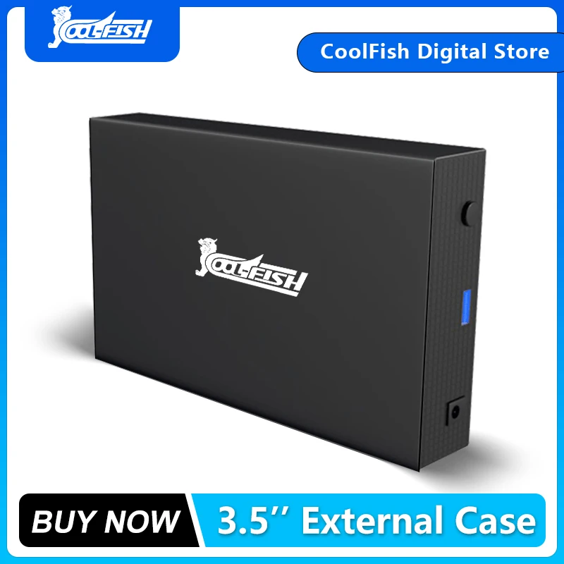 CoolFish HDD Case 3.5'' 2.5'' SATA to USB3.0 Adapter External Hard Drive Disk Enclosure For 3.5 Inch SSD Disk 5Gbps 18TB HDD Box