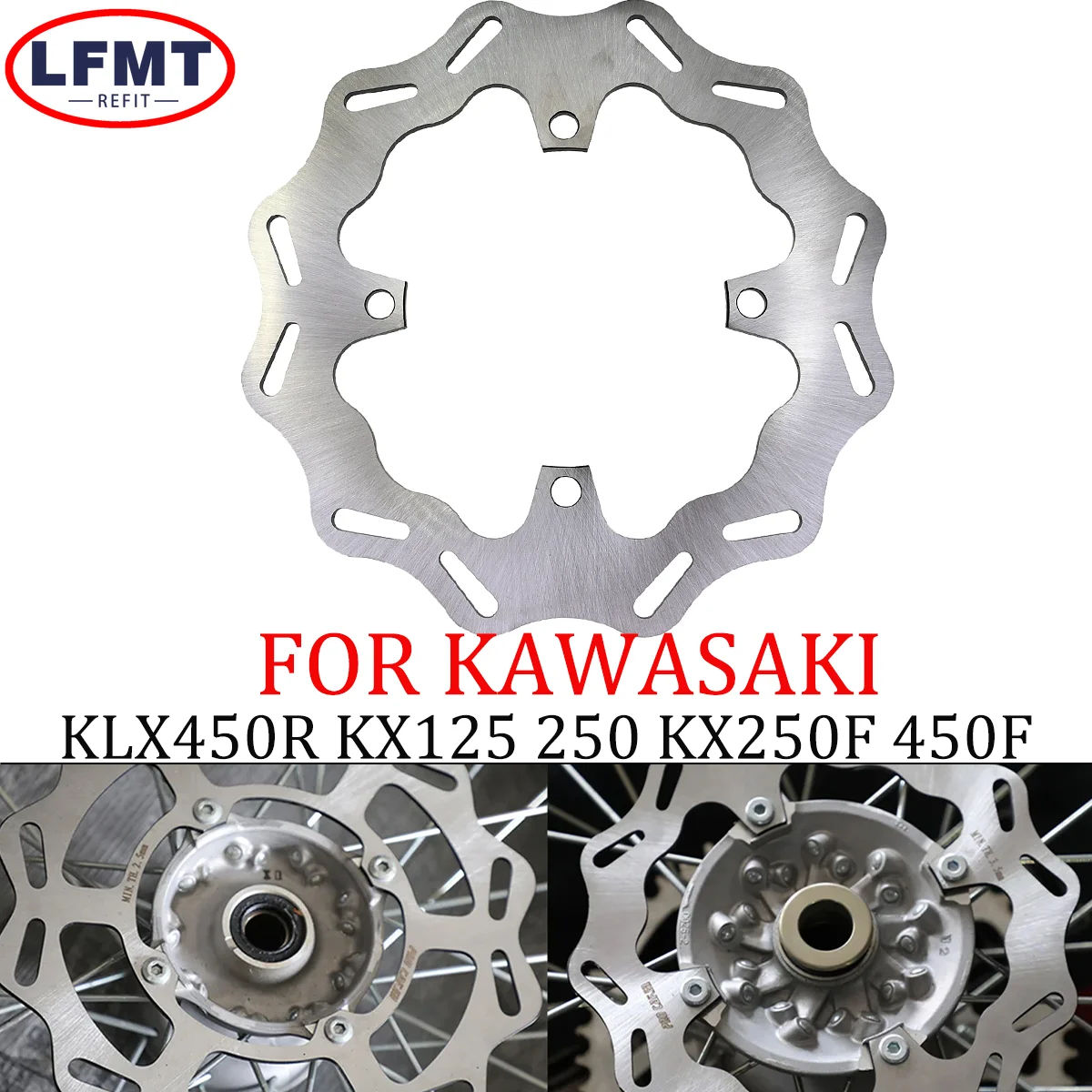 270mm 240mm Motorcycle parts Front Rear Brake Disc Rotor Disk For Kawasaki KX450F KLX450R KX125 KX250 KX250F2006-2021 Motocross