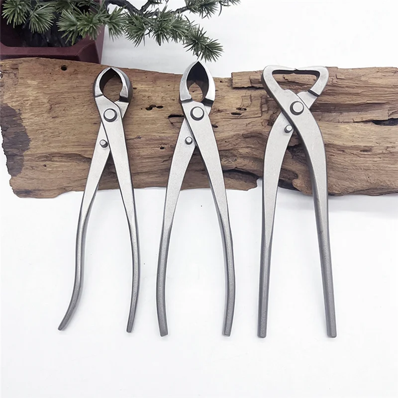 AB34-1 Set Bonsai Modeling Tools Round Mouth Scissors + Bevel Scissors + Branching Shears Gardening Ball Knot Scissors