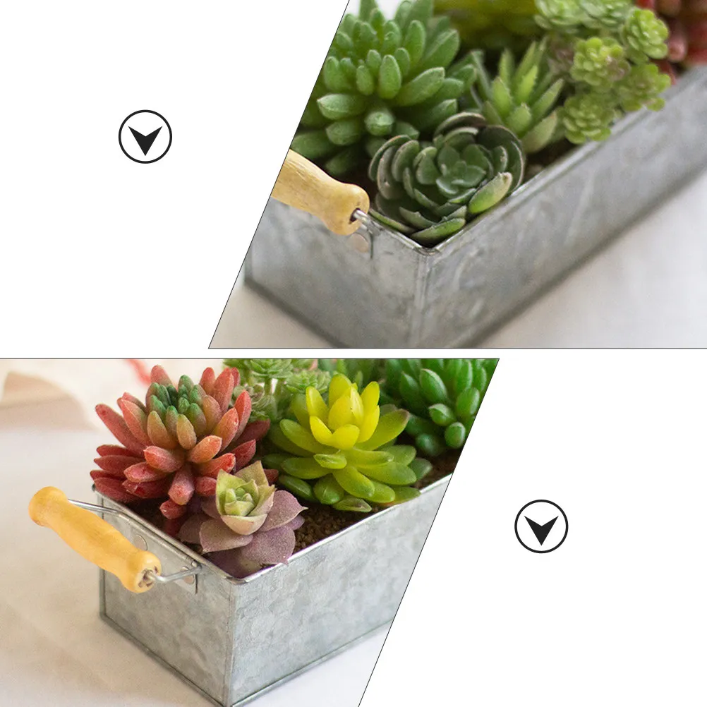

Succulent Container Small Plant Basket with Handle Iron Soap Box for Garden Decorations Home Decor Metal Flower Pot Storage