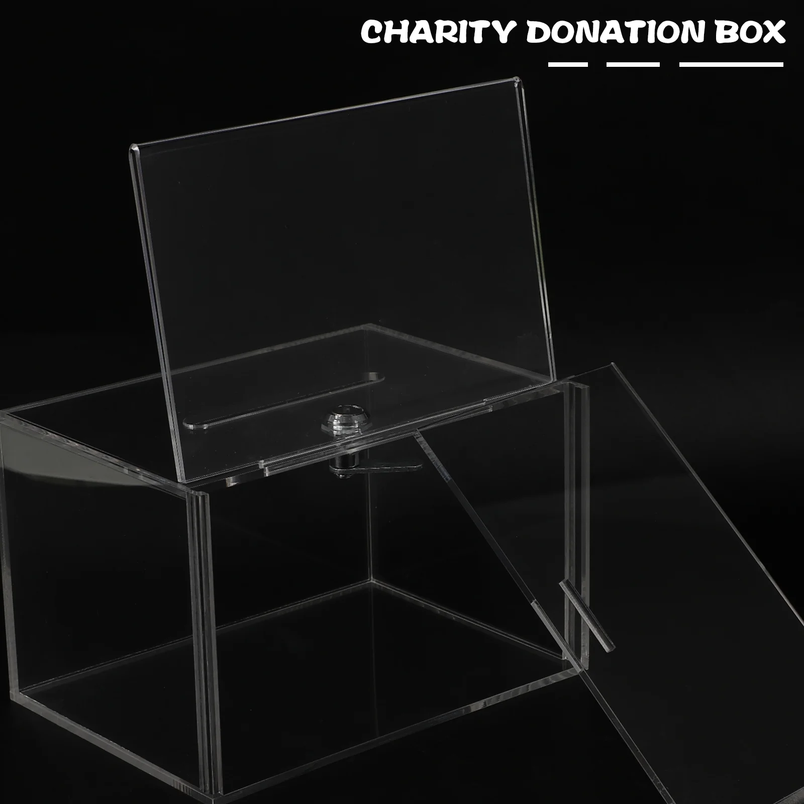 Mailbox Donation Boxes for Fundraising Letter Post Container Transparent Clear Window Charity Collection Bucket Miss