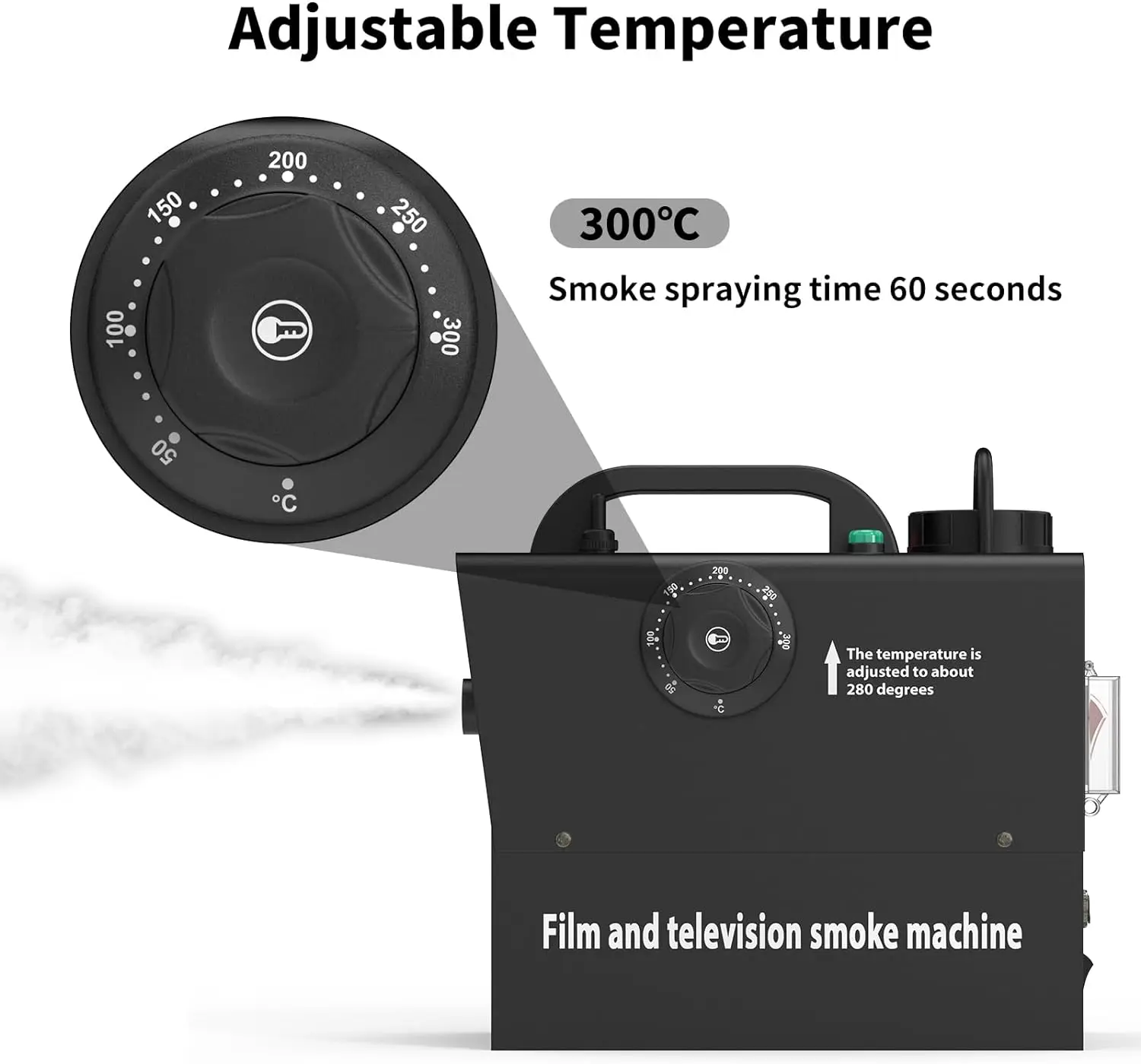 Topflashstar 400W Rechargeable Portable Smoke Machine Wireless Remote Fog Machine For Stage Effect Wedding Party DJ Disco