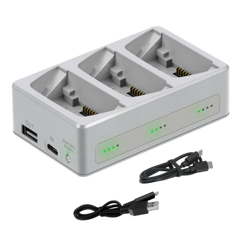 Hub de carregamento de bateria de 3 vias para dji flip drone bateria carregador rápido gerenciador de mordomo banco de potência para dji flip drone acessórios
